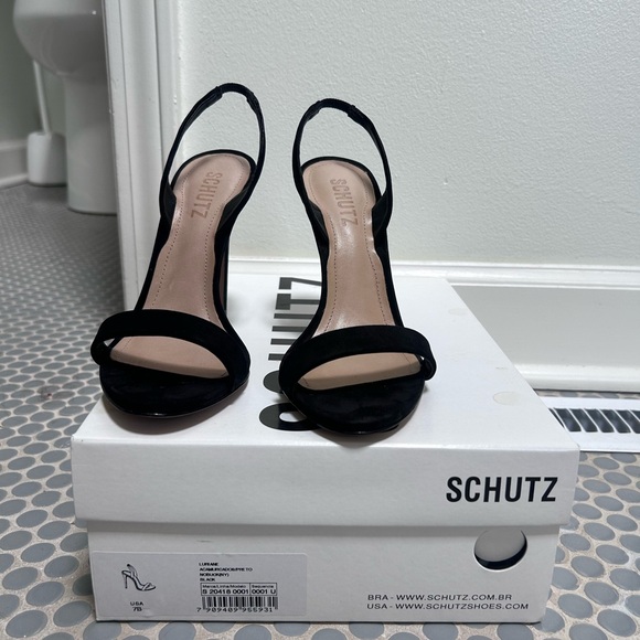 SCHUTZ Black Suede Luriane Sandal - Picture 1 of 5